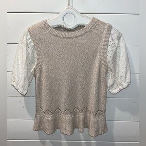 🤍DESIGN HISTORY Puff Sleeve Knit Top – Size S